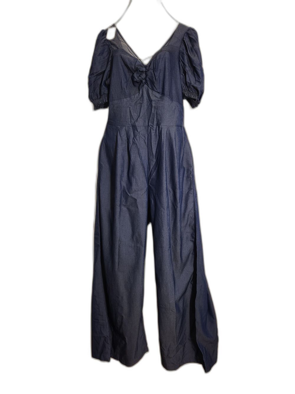 NWOT TISSINI Dark Wash Wide Leg Denim Jumpsuit Size XL.  D12